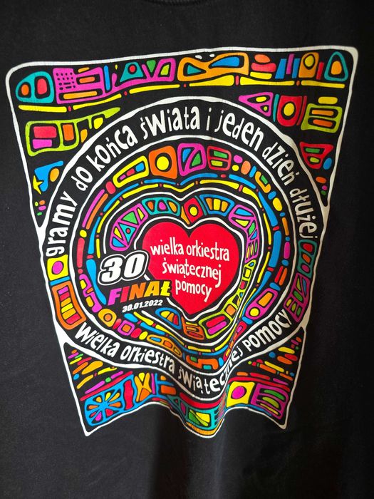 Koszulka WOŚP 30. Finał 2022 – czarna, XL – stan dobry