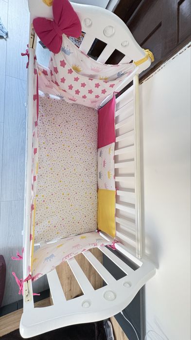 Мʼякі бортики для дитячої кроватки , наволочка для матраса, балдахін