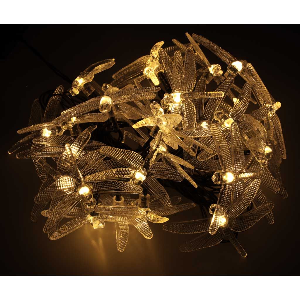 Lampki Solarne Ogrodowe Ważki Girlanda Zewnętrzna do Ogrodu 6,5m 30LED