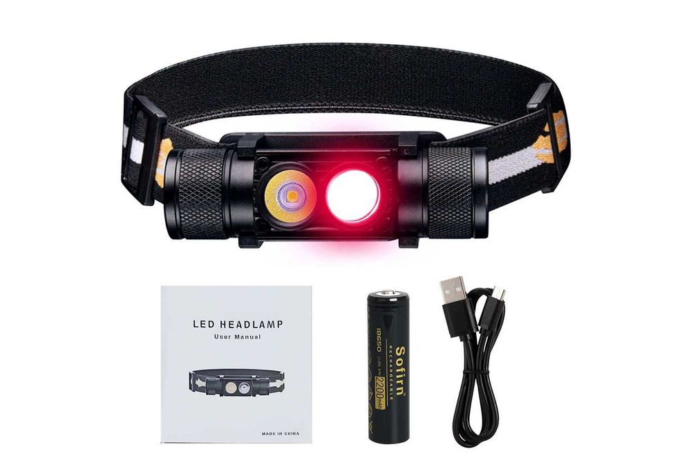 Czołówka latarka Sofirn H25LR + Ogniwo 2200mAh 18650 | Samsung LH351D