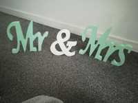 Napisy weselne Mr & Mrs