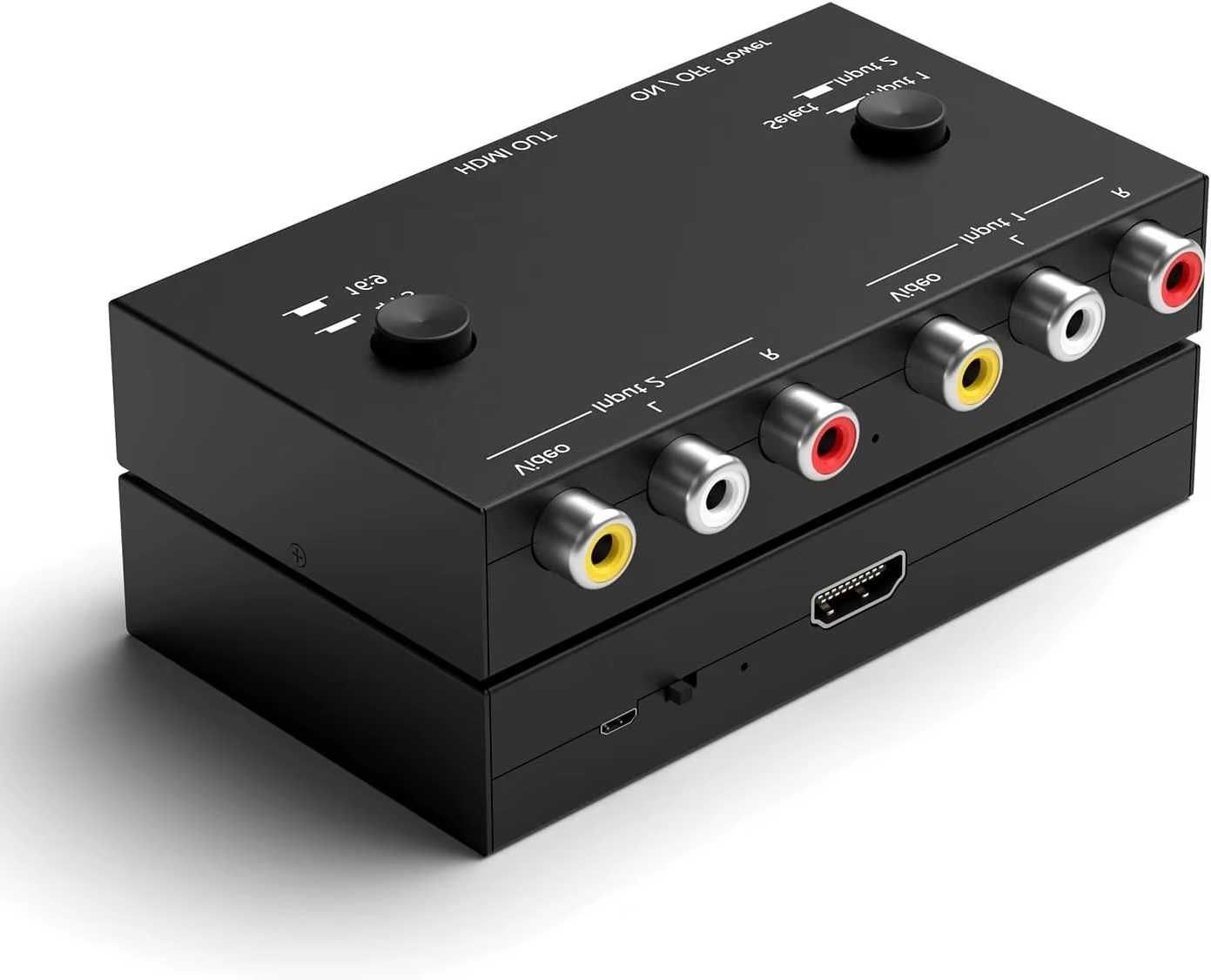 AV to HDMI Converter Video PAL/NTSC 1080P RCA Adapter Dual AV to HDMI