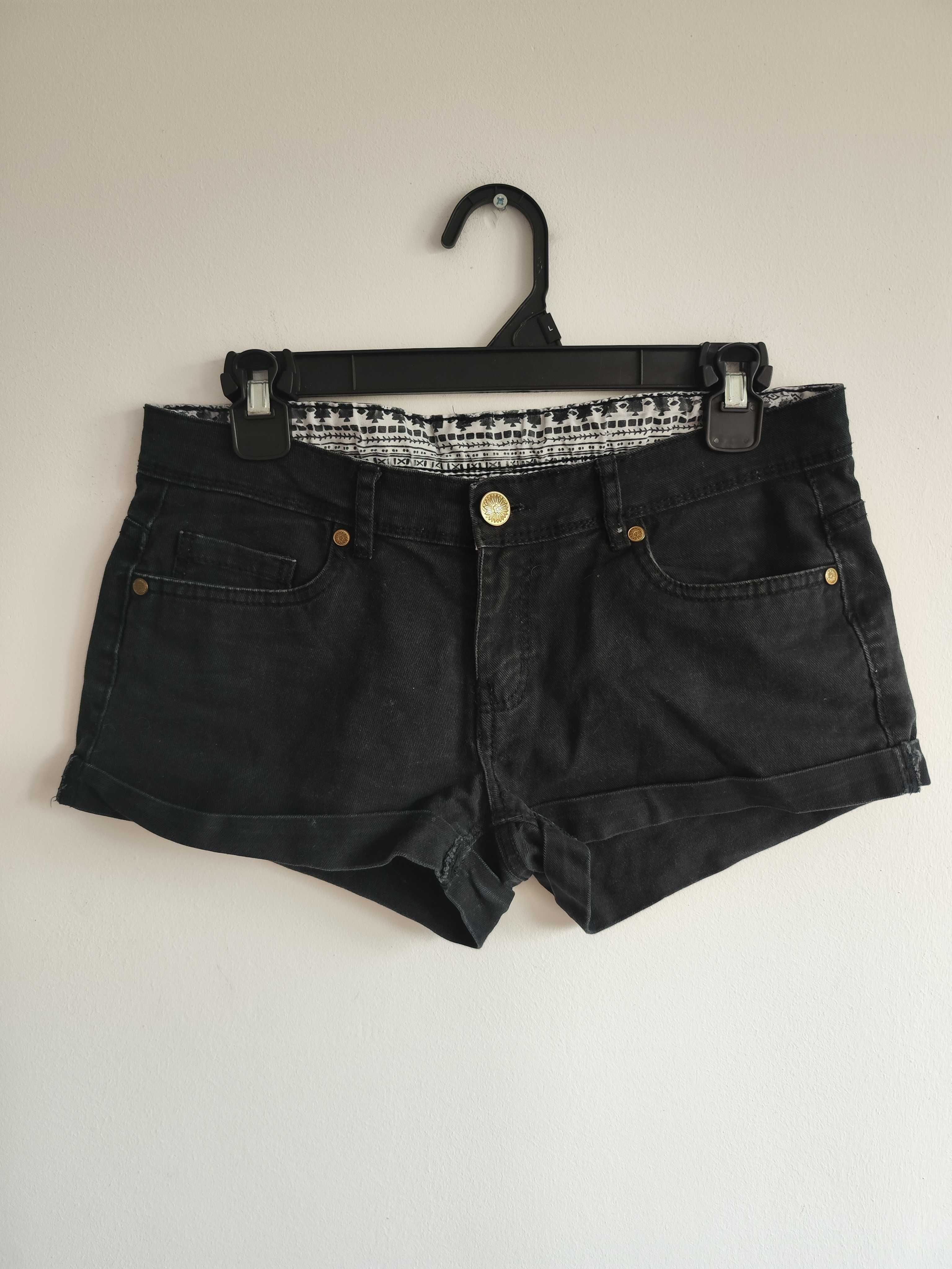 Czarne Shorty Jeansowe M