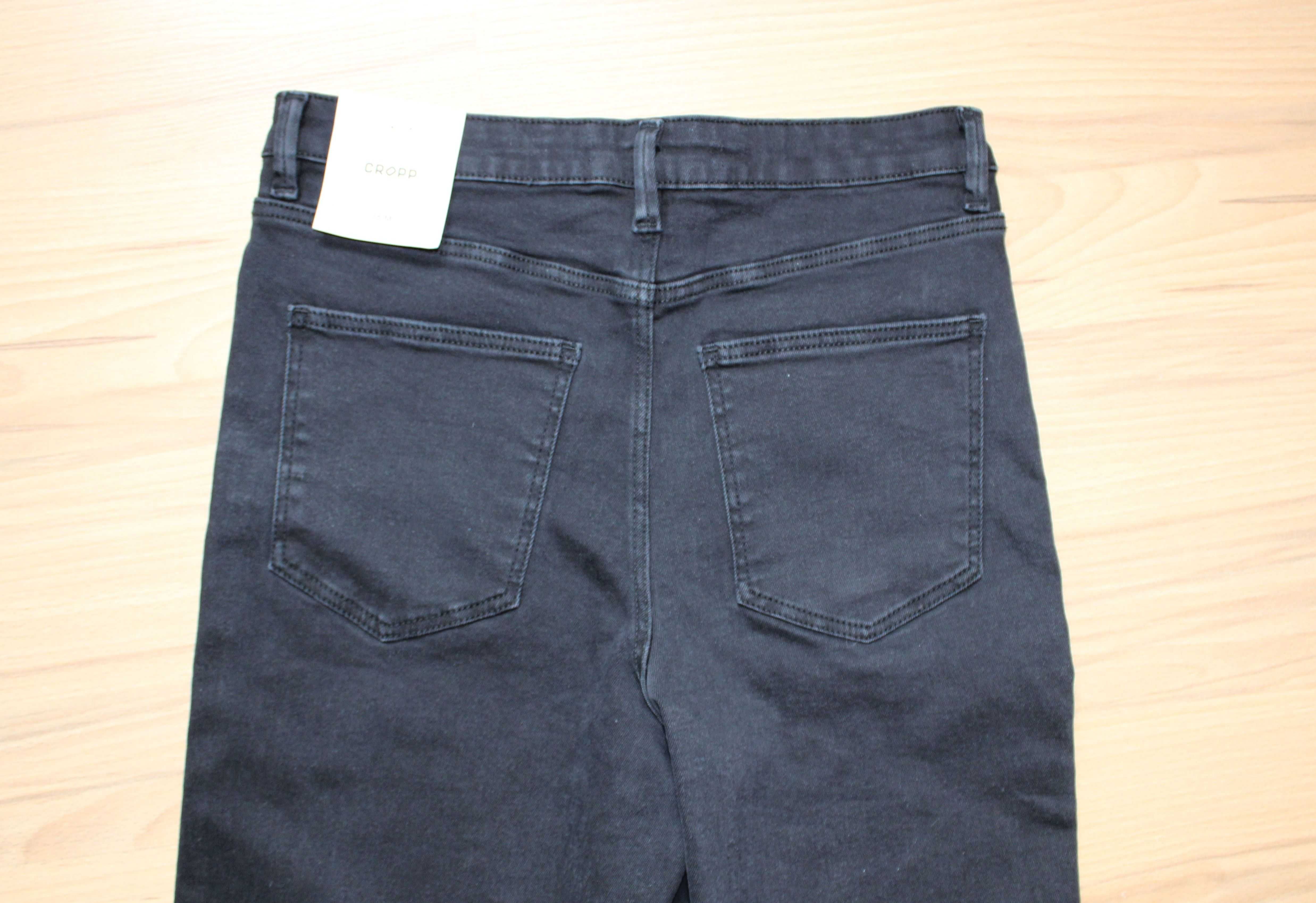 Czarne spodnie jeansy skinny high waist M 38 Cropp