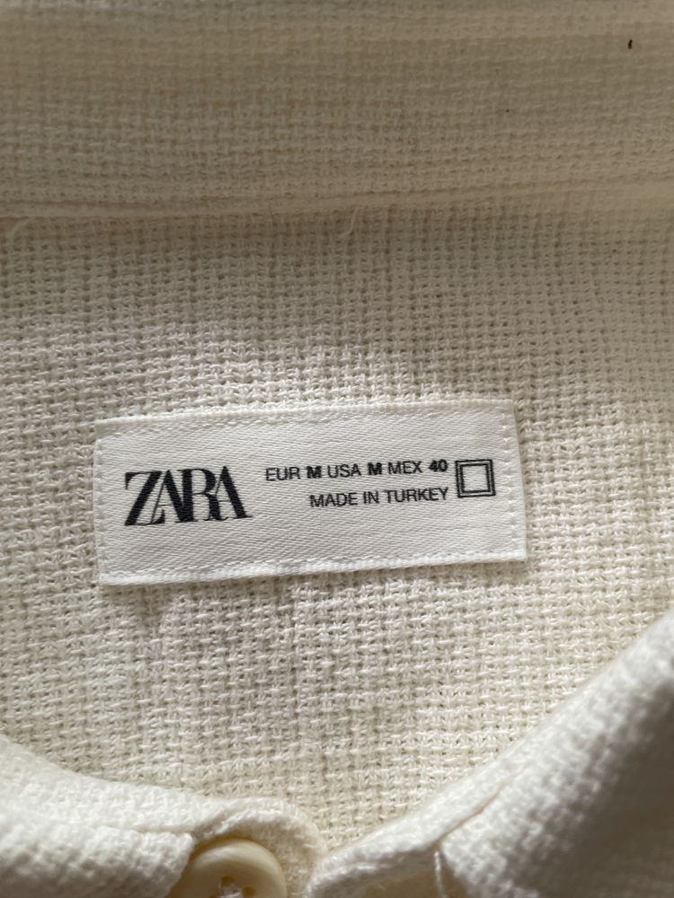Camisa de linho Beje da zara