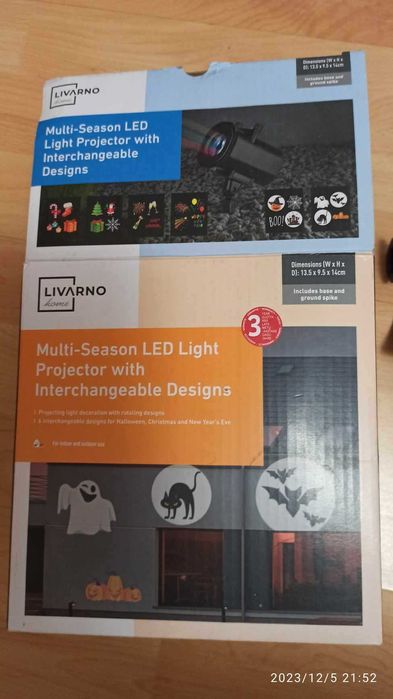 Reflektor LED z wymienianymi motywami