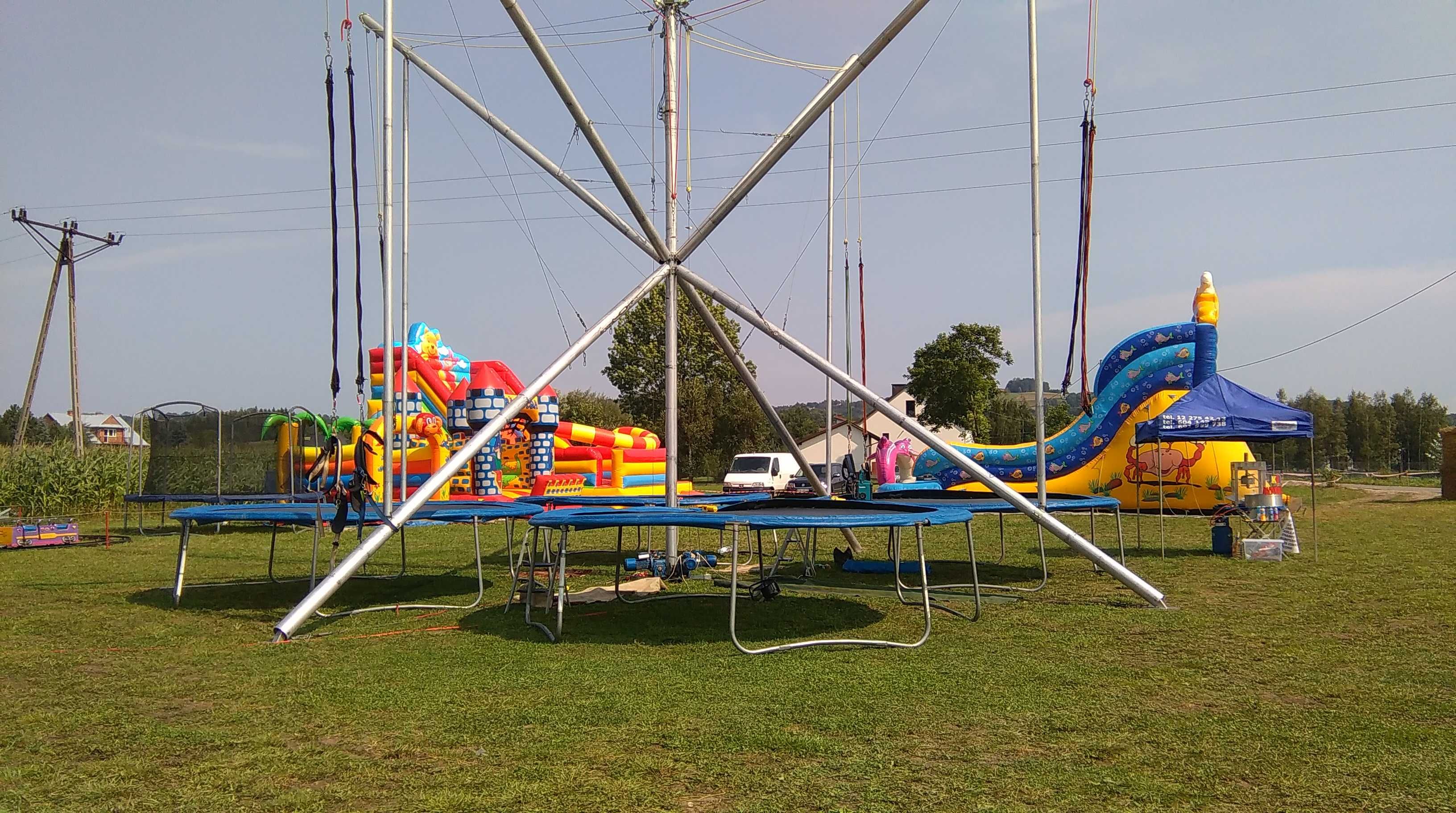 dmuchane zamki euro bungee kolejka elektryczna trampoliny popcorn