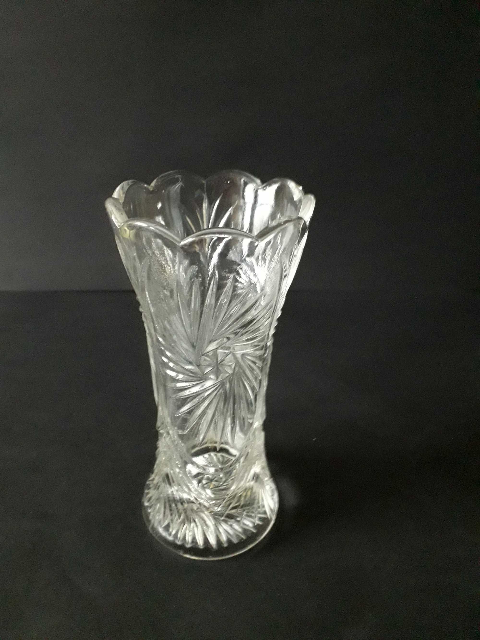 Szkło transparentne stary sygnowany  wazon z Niemiec.