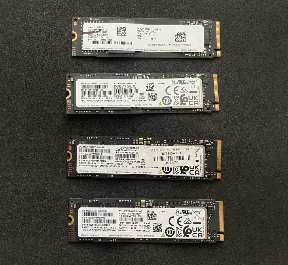 Накопичувач SSD M.2 2280, 512Gb Samsung та інші