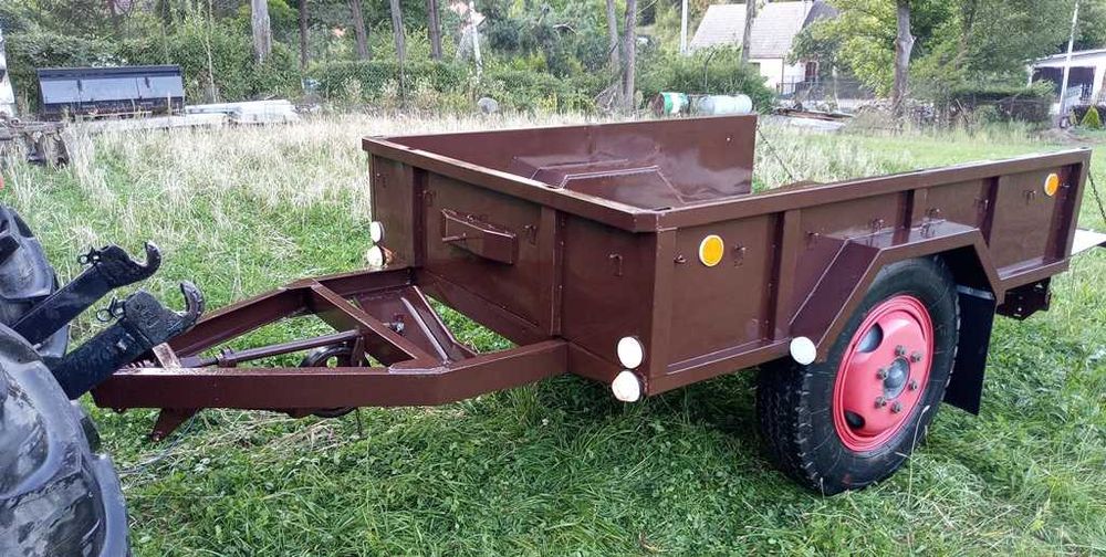 Przyczepa jednoosiowa sztywna nie wywrotka hamulec najazdowy