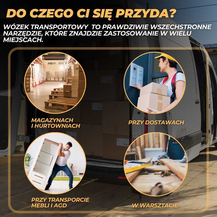 wózek transportowy wózek magazynowy młynarka 200 kg dwukołowy - Nowy!