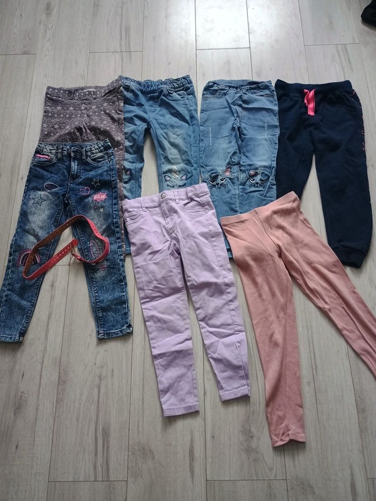 Zestaw 7 szt hm h&m spodnie jeansy 116 122