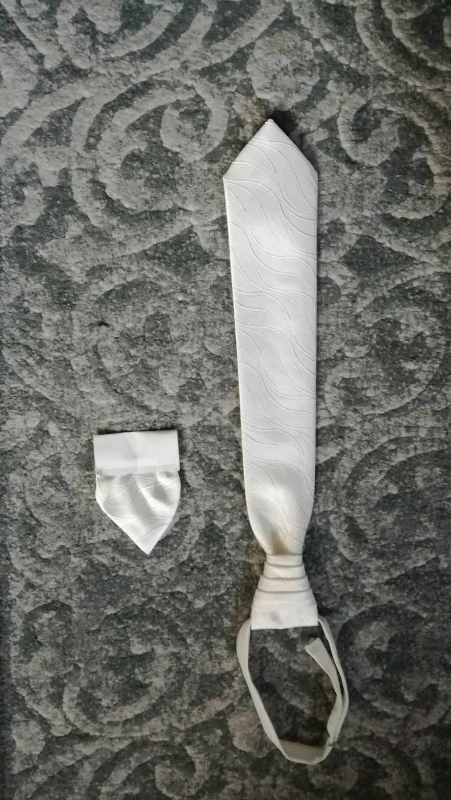 Krawat + butonierka zestaw ślubny komplet galanteria