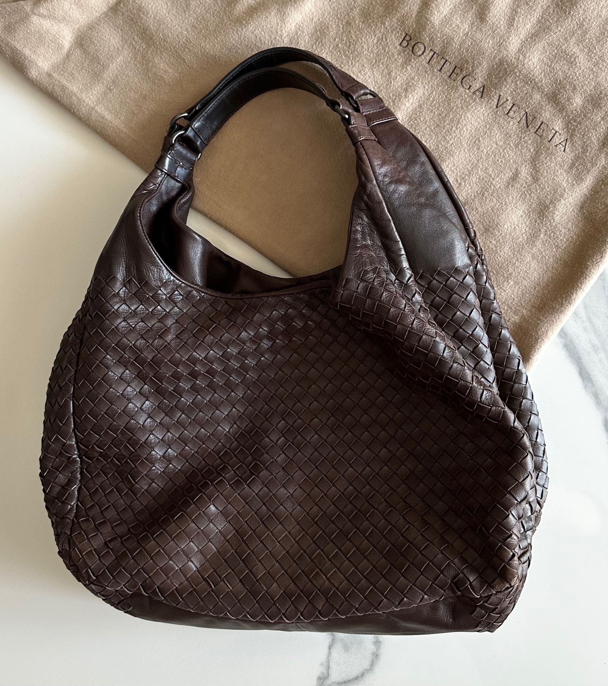 Bottega Veneta Torba - Big Woven Veneta Tote Dark Brown Chocolate
