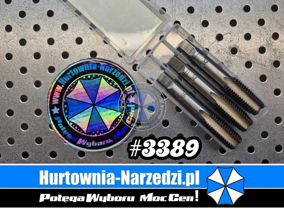 Gwintownik M16x2 3 sztuki Zestaw gwintowników M16x2 Gintownik M16