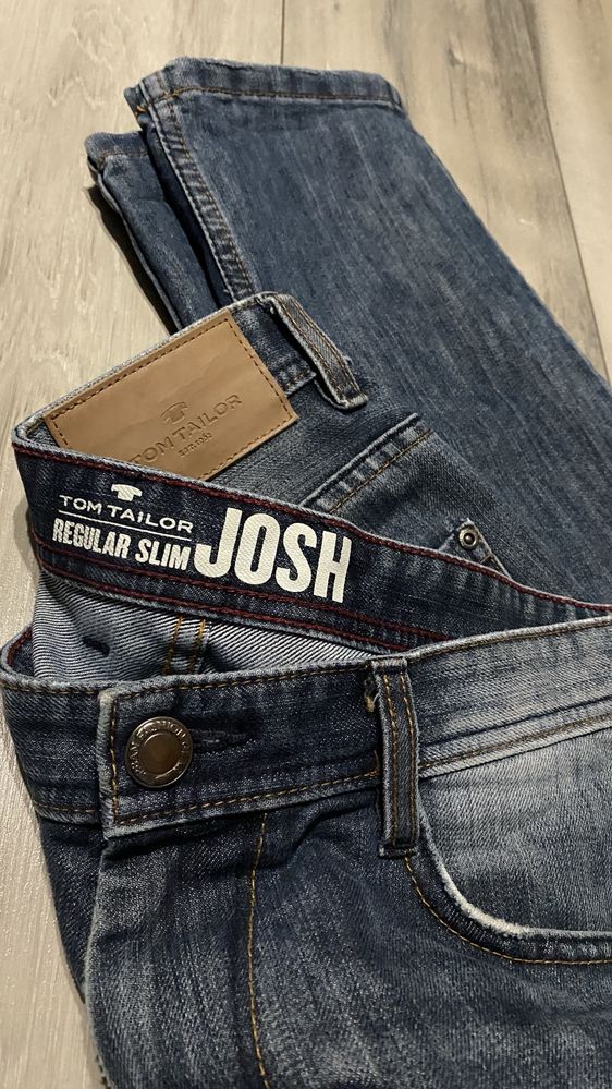 Spodnie Tom Tailor 33/32 JOSH Regular Slim męskie jeansy  granatowe