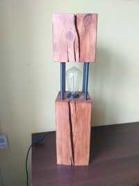 Lampa  drewniana rustykalno- loftowa