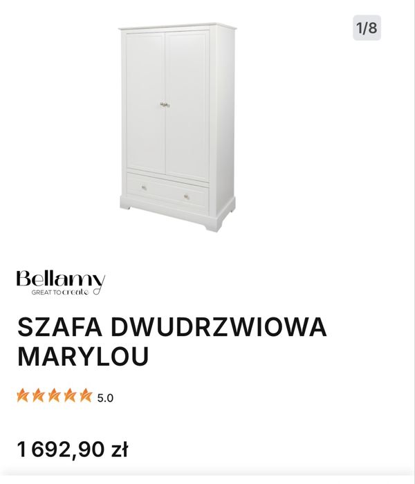 Komplet Mebli szafa komoda bellamy