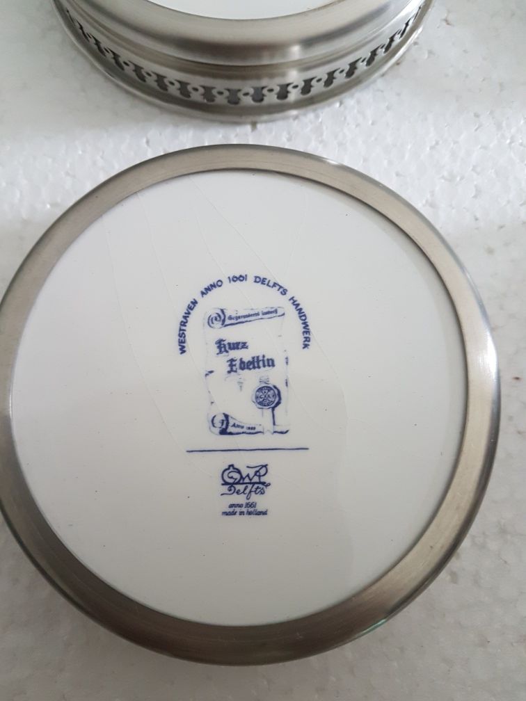 Base garrafa de estanho cerâmica pintado