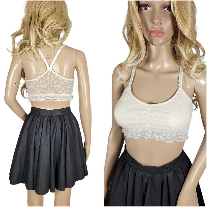 Koronkowy stanik biustonosz top 36,S/38,M bielizna damska croptop