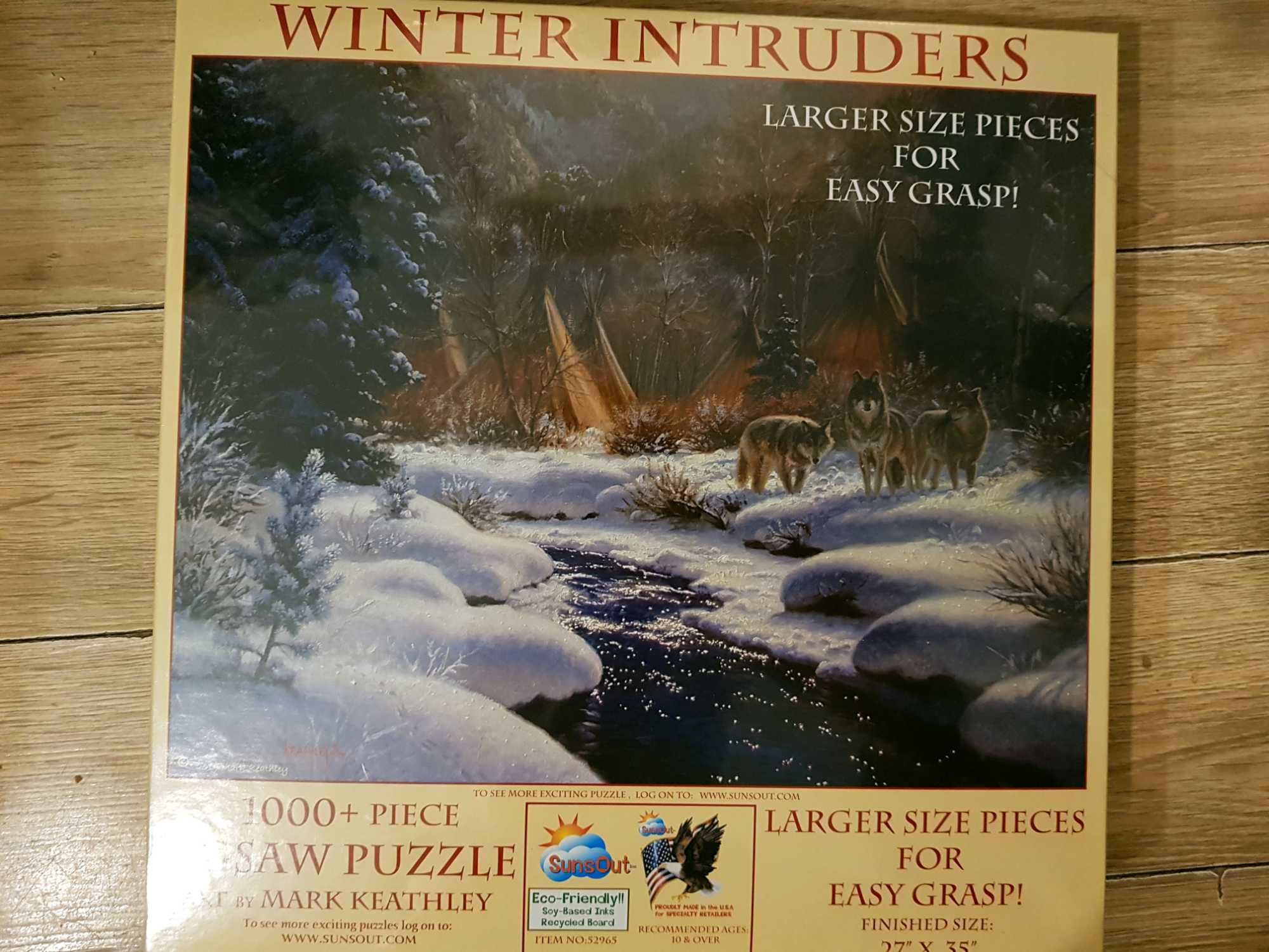 Puzzle Sunsout Winter Intruders wilki 1000 NOWE