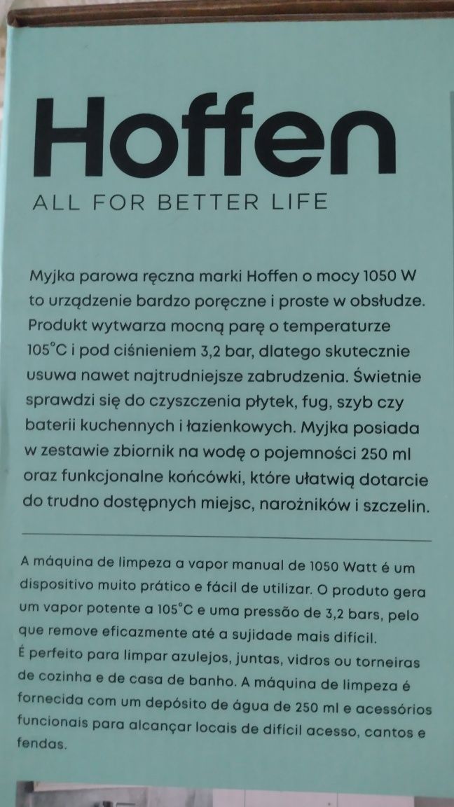 Myjka parowa ręczna Hoffen
