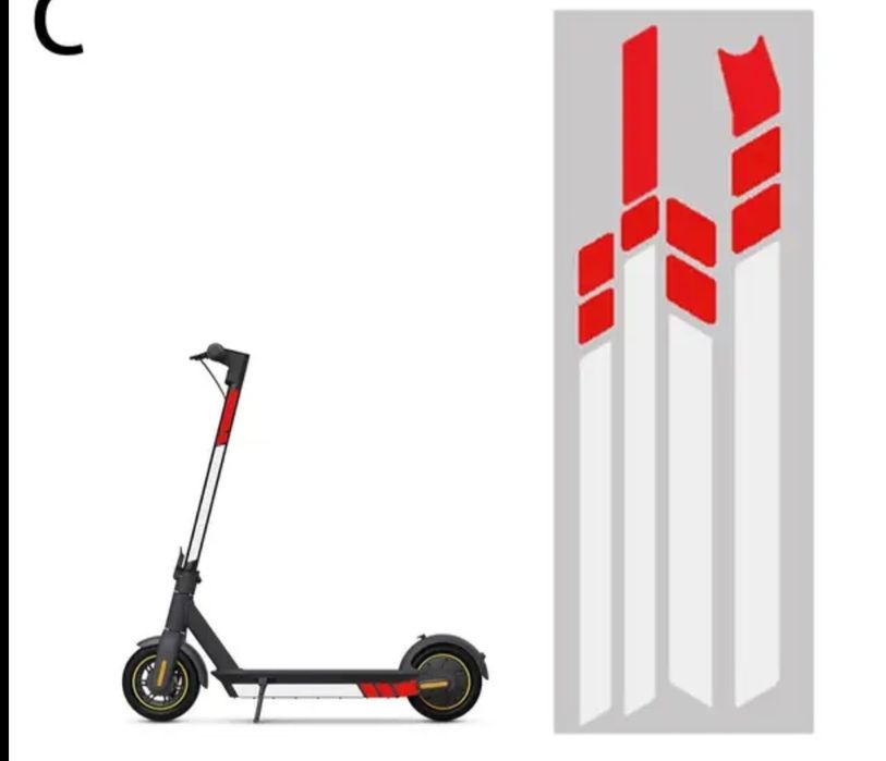 Zestaw naklejek odblaskowych hulajnoga elektryczna Ninebot g30