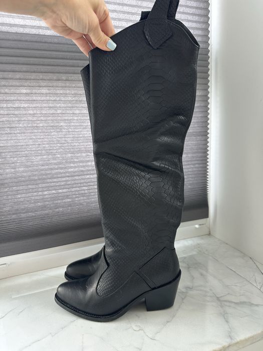 Чоботи козаки шкіряні, легке утеплення