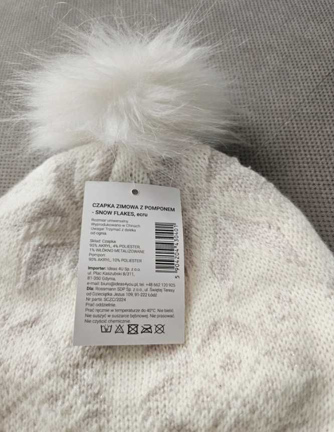Nowa czapka zimowa damska Eloy Christmas, Rossmann, świąteczna