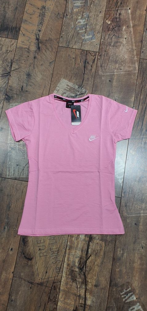 Rózowa koszulka damska bluzka bawełna premium łyżwa nike S