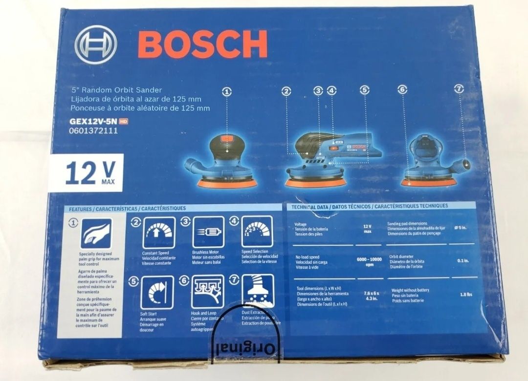 Аккумуляторная эксцентриковая шлифмашина Bosch GEX 12V-5N Professional