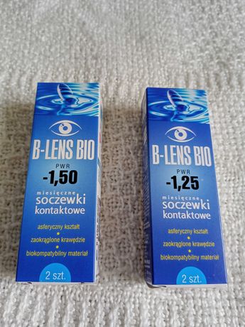 Soczewki kontaktowe B-lens Bio -1,25 i -1,50 oraz Acuvue Oasys -2,25