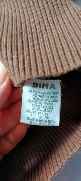 Brązowy sweterek półgolf damski ze ściągaczami XS/S