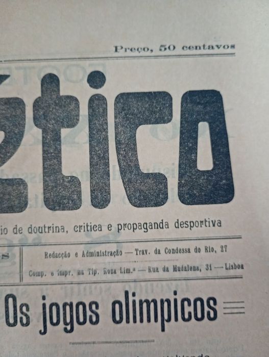 Jornal com 1 século 1925  Porto v Lisboa
