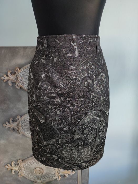 Spódnica ołówkowa czarno-srebrna, idealna na święta, Sylwestra. R.38