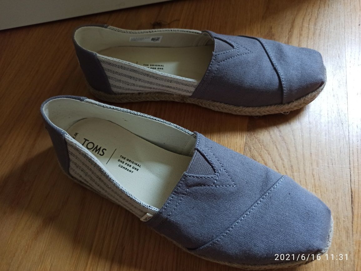 Espadryle Toms classic drizzle grey ivy 38 NOWE