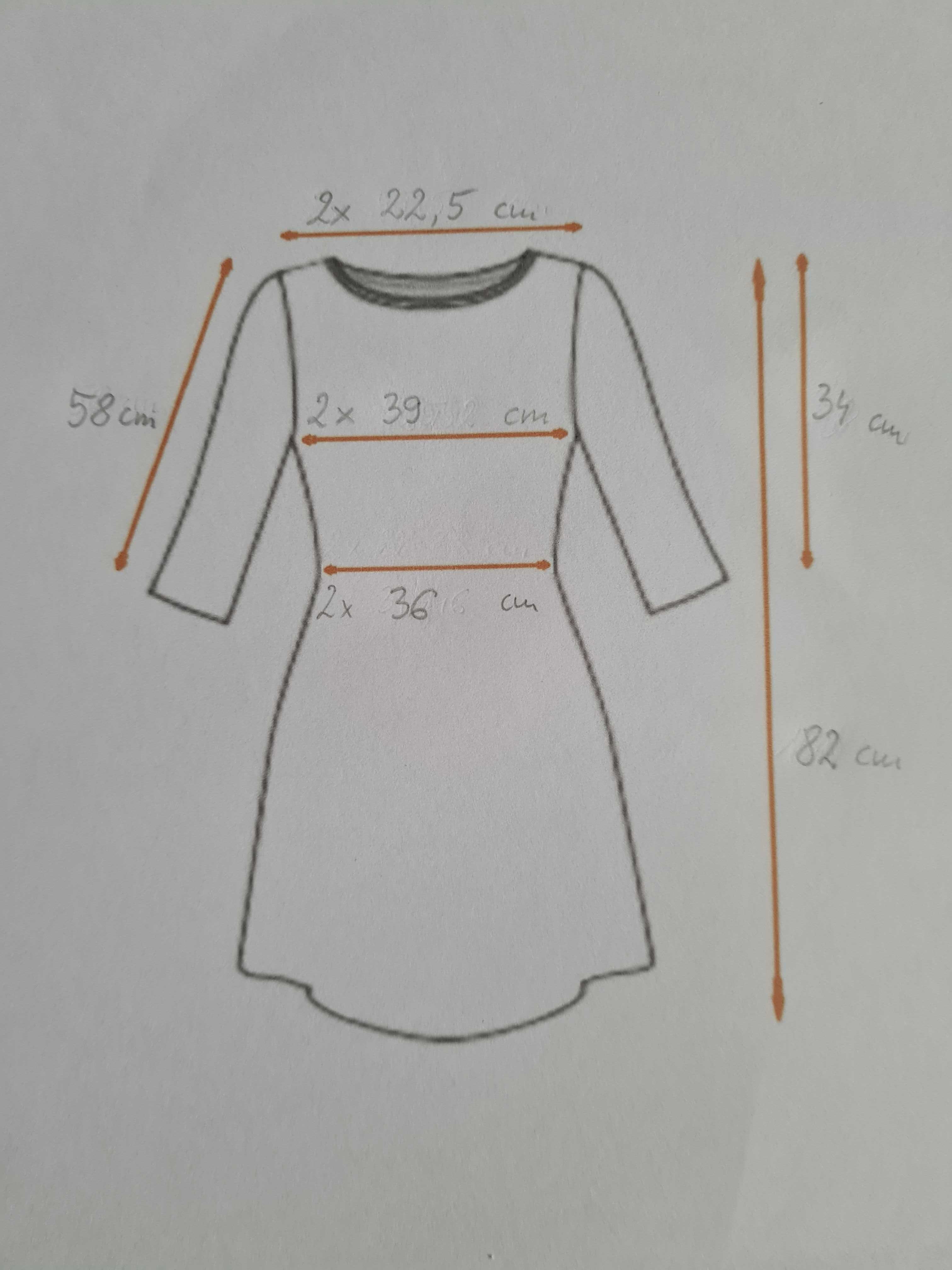 XA240 zara sukienka mini z falbankami brązowa xs biała długi rękaw