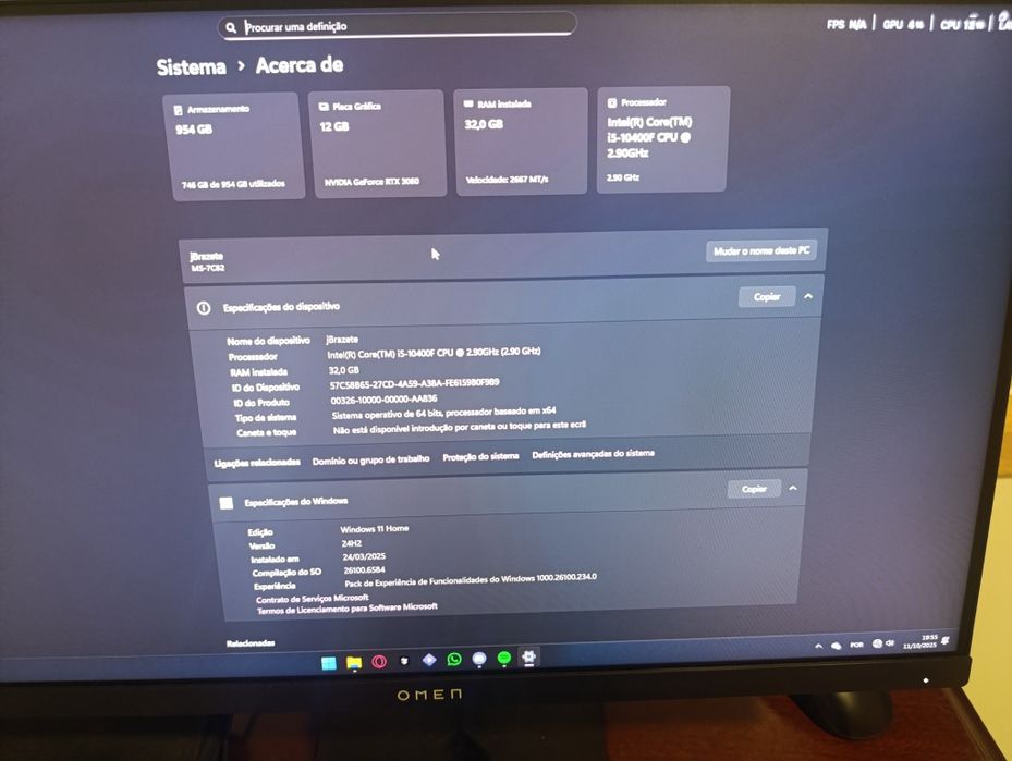 PC Gaming em RTX 3060 i5