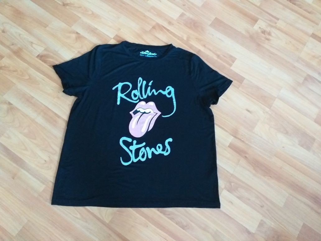 Czarna koszulka t-shirt y2k vintage boxy The Rolling Stones