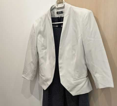 URLOP Krótka Damska Marynarka Elegancka  na wyjścia w kolorze białym