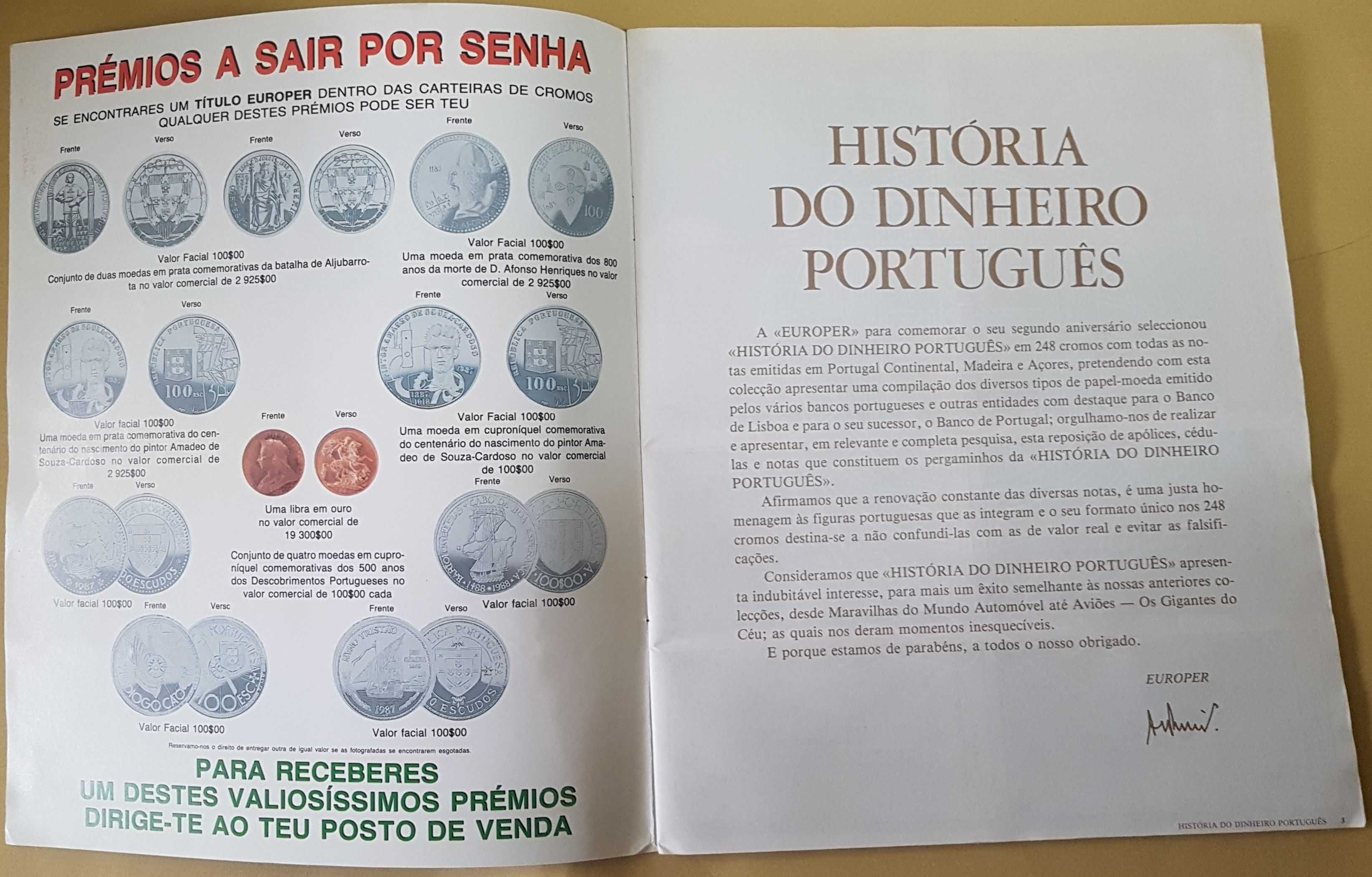 Caderneta - História do Dinheiro Português (Completa)