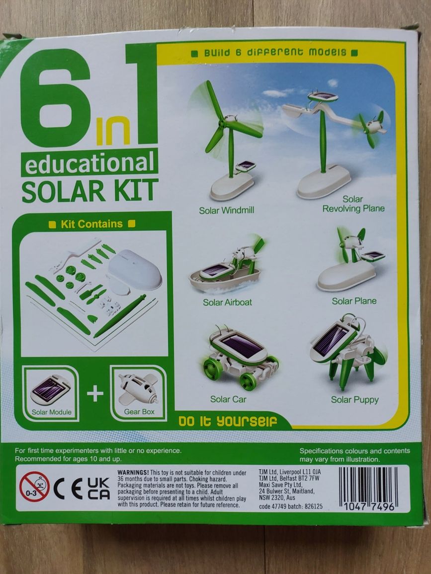 Edukacyjny zestaw solarny robot 6w1 10+