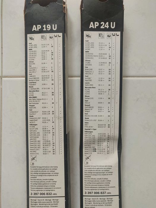 Filtro Ar BMW (Bosch) e escovas Bosch Aerotwin AP19 U e AP24 U