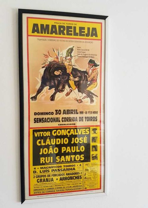 Cartazes antigos emoldurados tauromaquia tauromáquico tourada