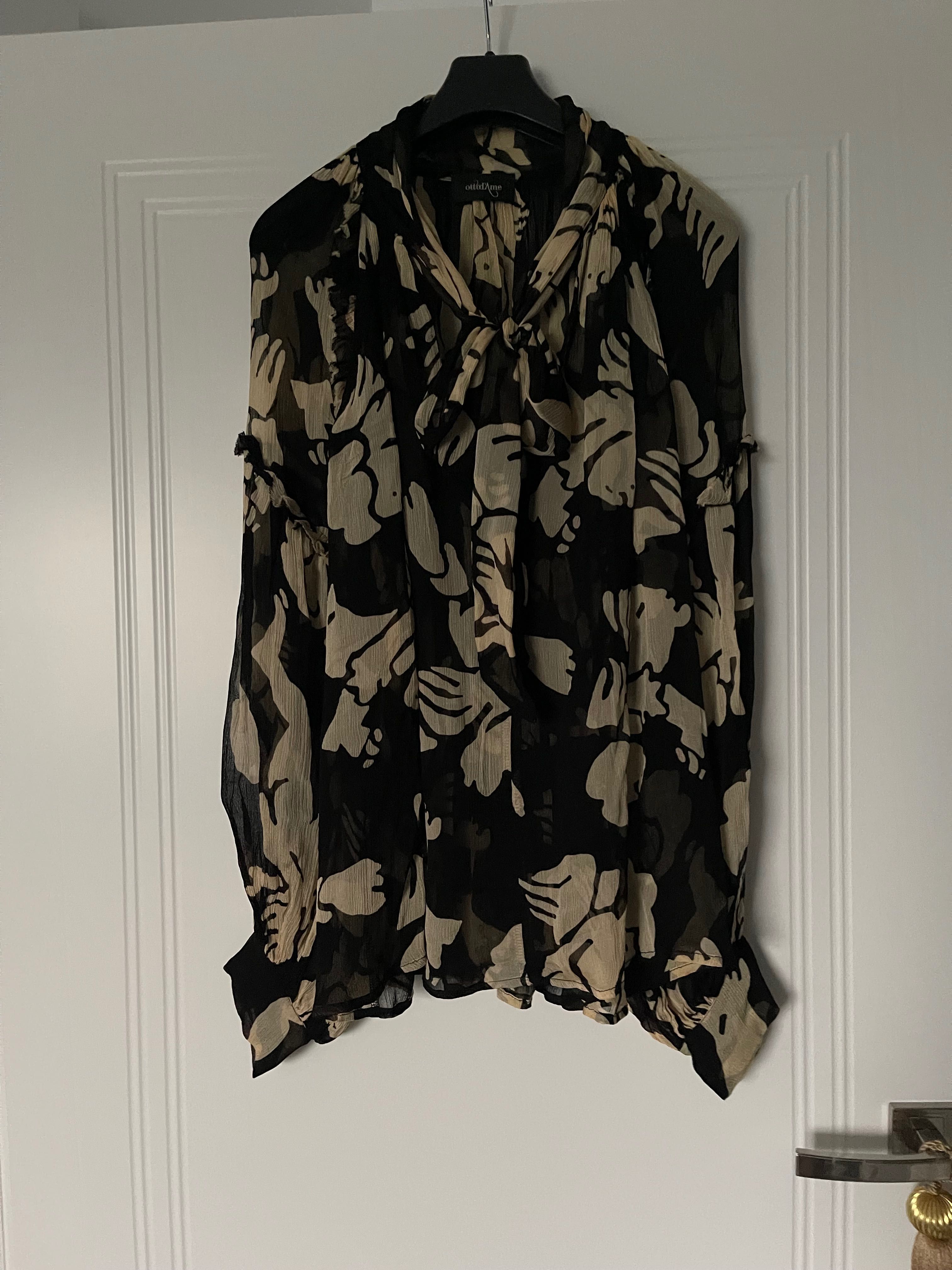 Elegancka bluzka czarno - beżowa