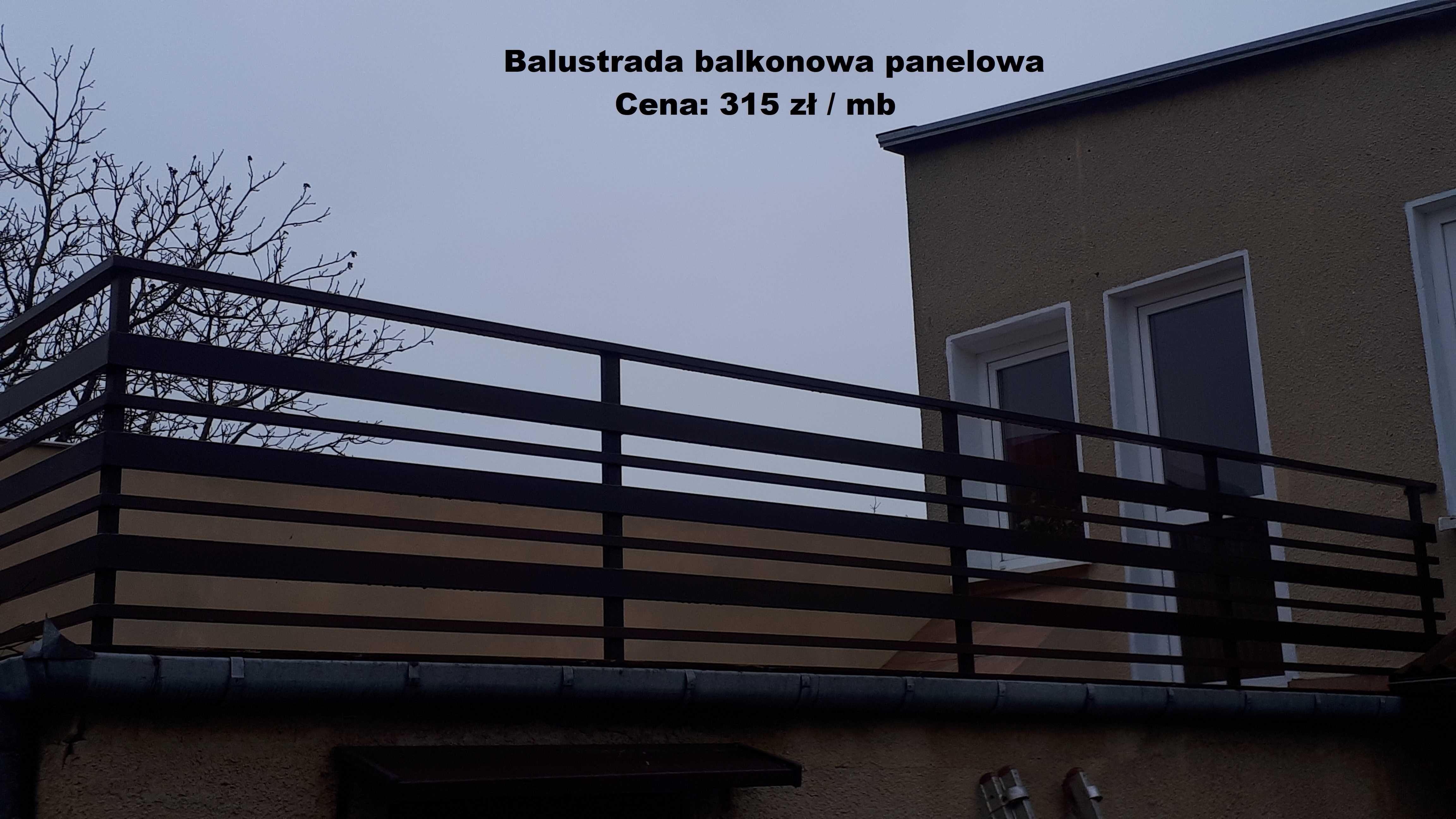 Balustrada balkonowa balustrady balkonowe na balkon  235pln mb