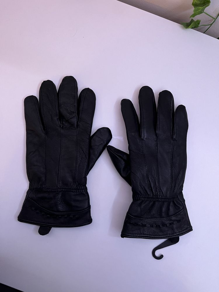 rękawiczki skórzane czarne nowe vintage y2k ghotic grunge emo