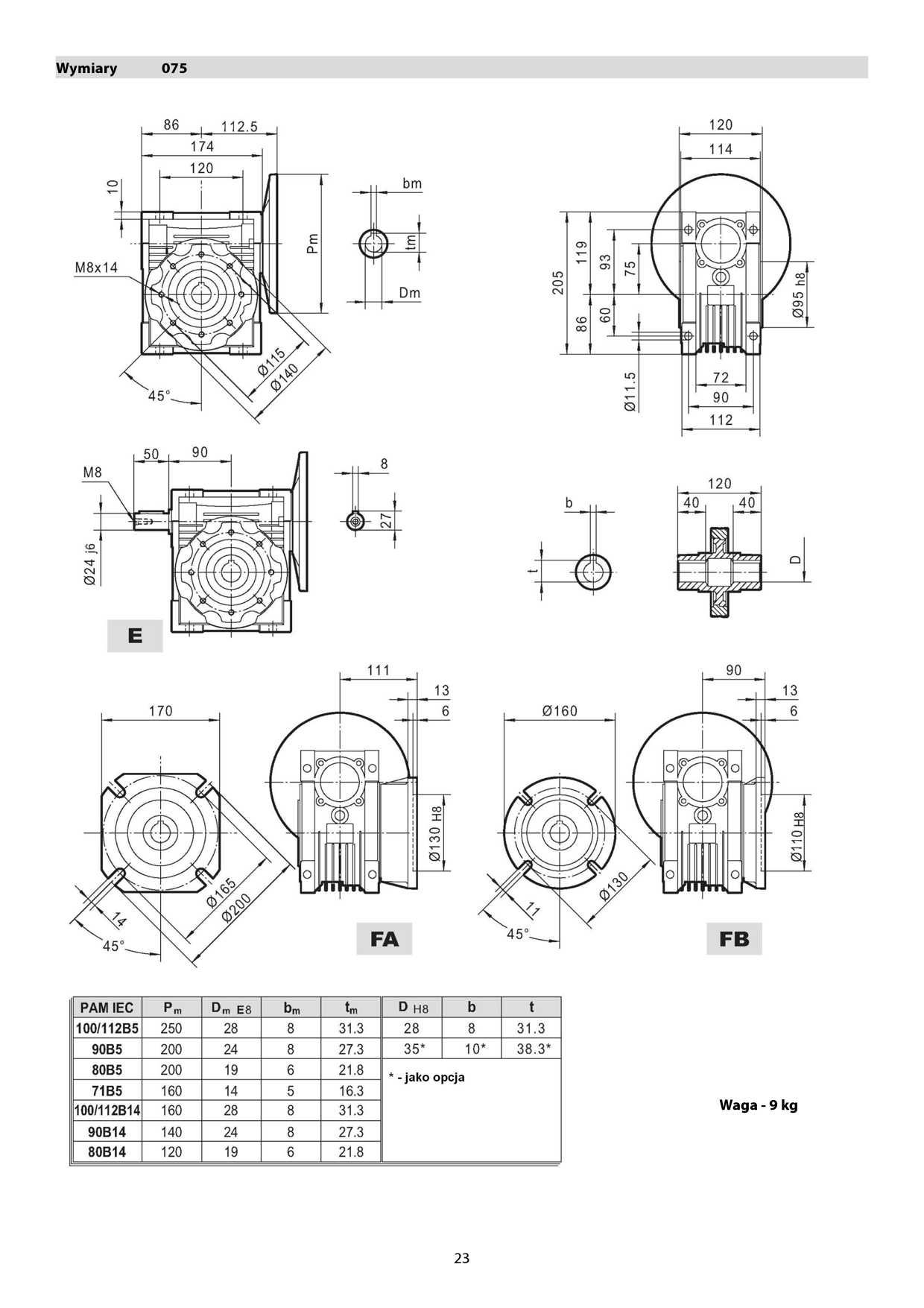 motoreduktor / przekładnia 1,1kW 73obr. 3fazowy