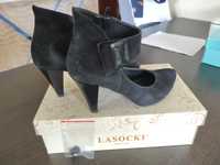 Buty szpilki półbuty Lasocki roz 37 czarne skórzane