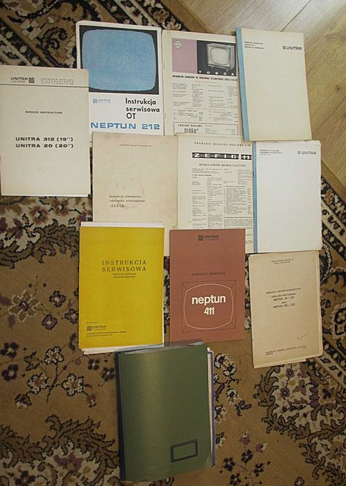 instrukcje obsługi odbiorników telewizyjnych PRL-u Unitra itp.